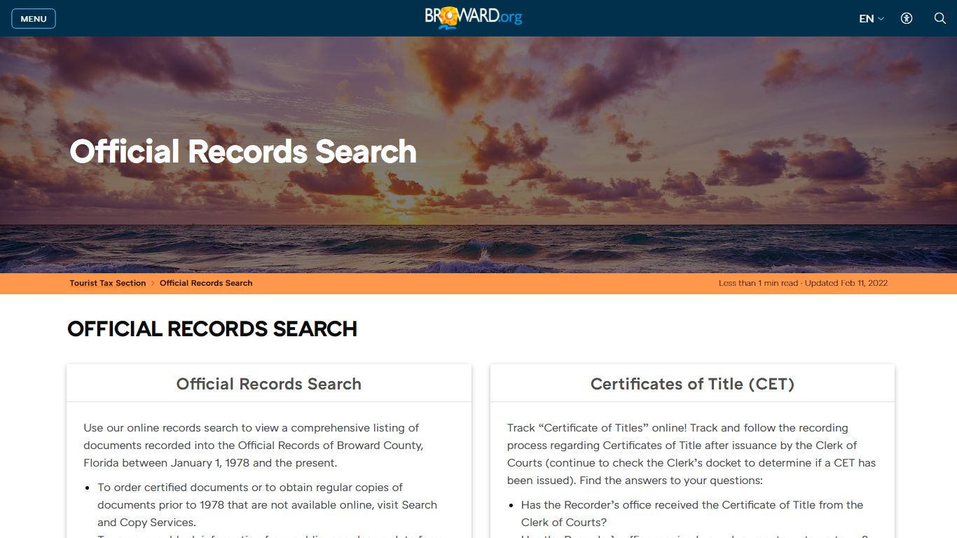 Records Official Records Search - Broward County, Florida